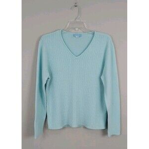 Vintage Jennifer Moore Light Blue Cable Knit V-Neck Sweater – Excellent  Sz M/L